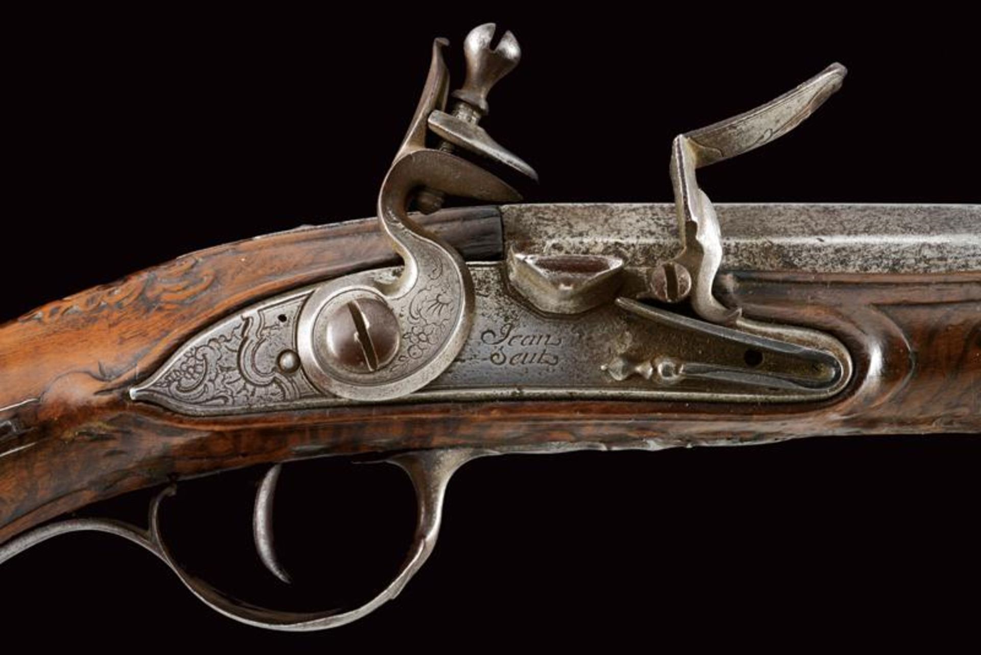 A flintlock pistol by Jean Seuts (Seux) - Bild 2 aus 9