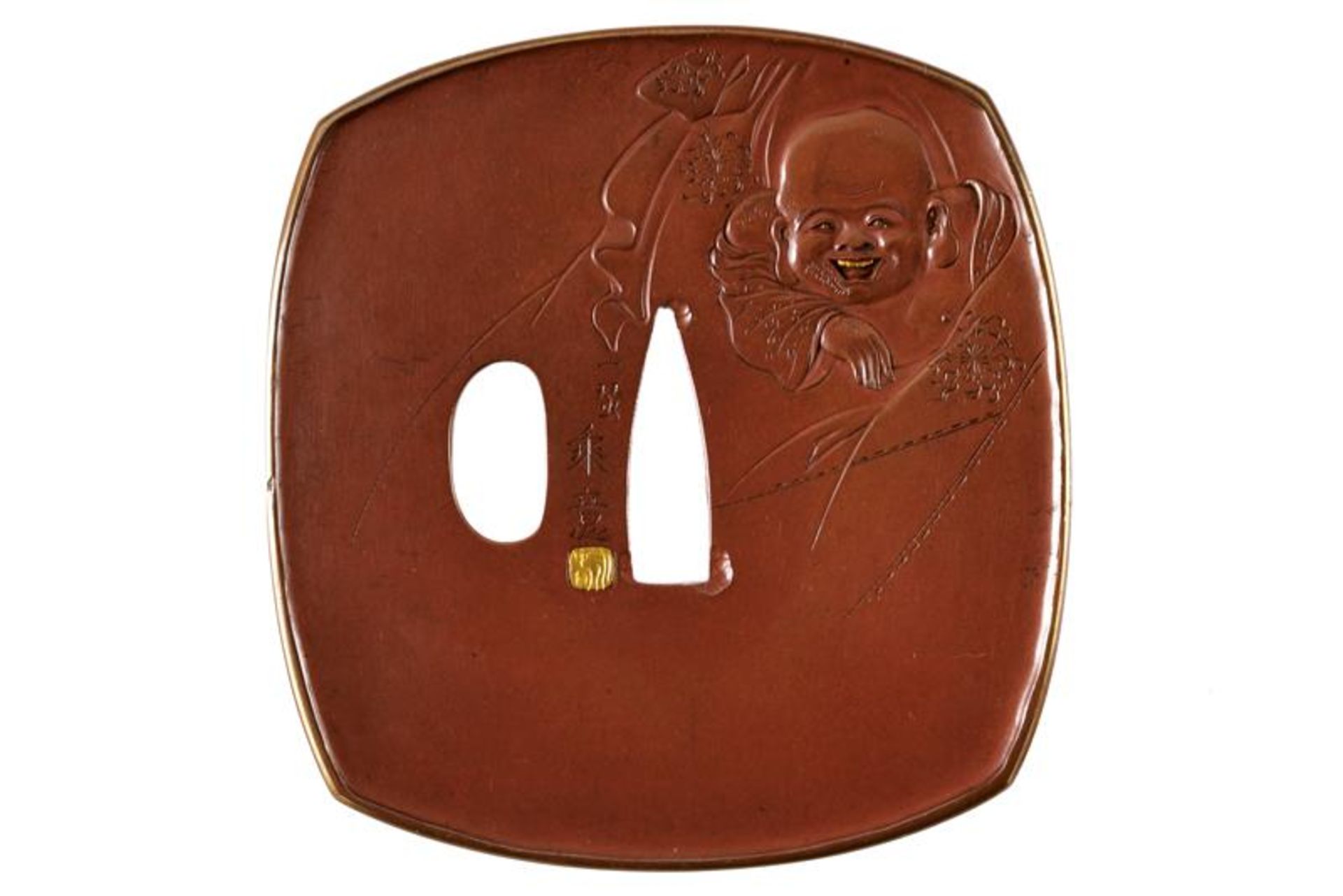 An important tsuba signed Issan Joi with kao