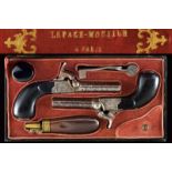 A cased pair of percussion pocket pistols by Lepage-Moutier
