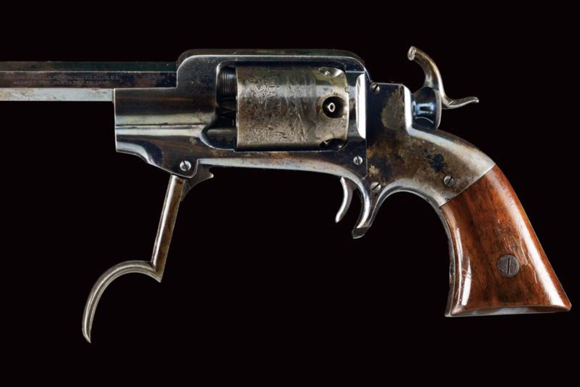 An interesting and rare cased Allen & Wheelock Sidehammer Navy Revolver with shoulder stock - Bild 12 aus 16