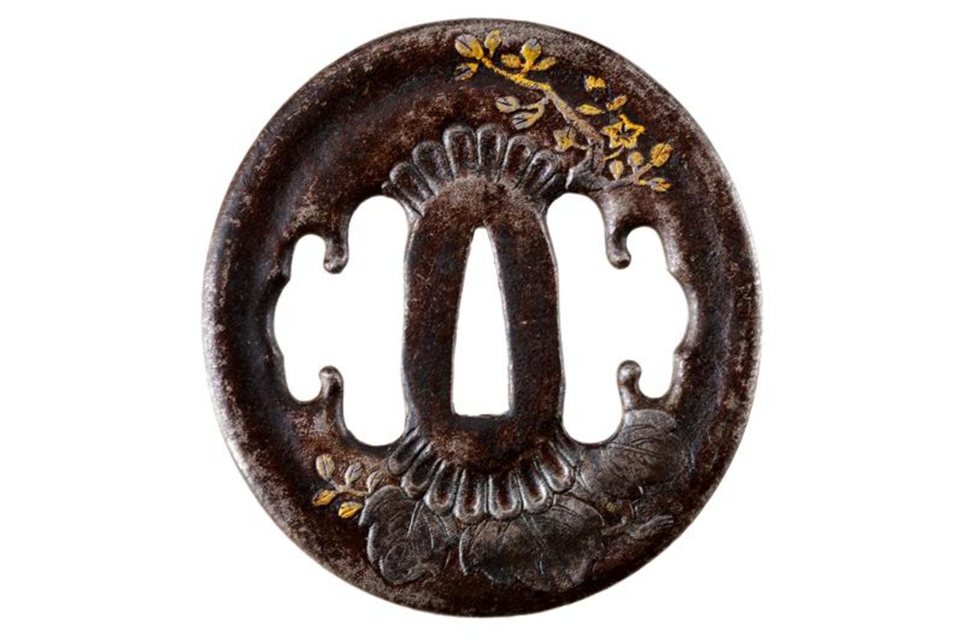 A beautiful tsuba of the Jingo school