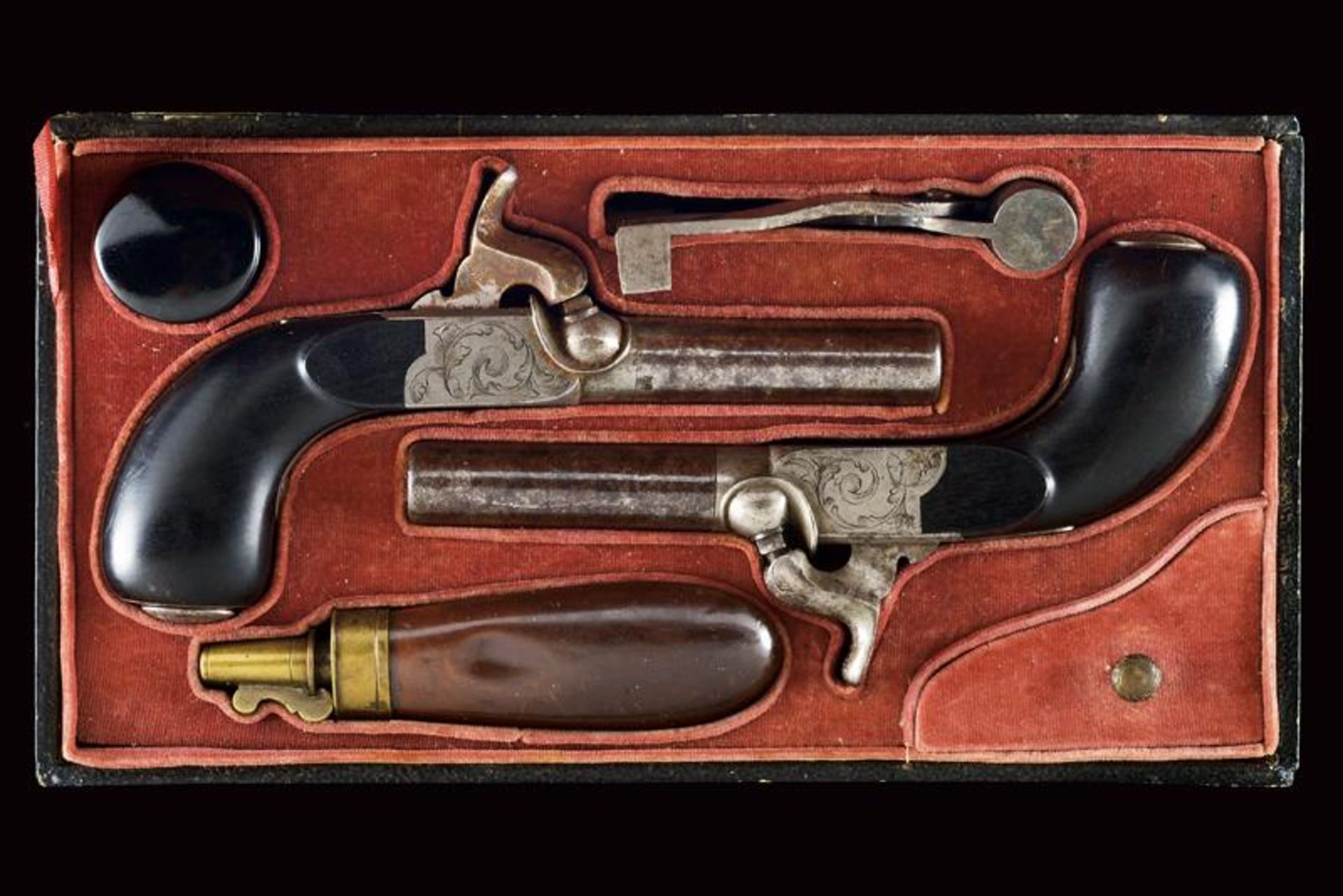 A cased pair of percussion pocket pistols by Lepage-Moutier - Bild 8 aus 8