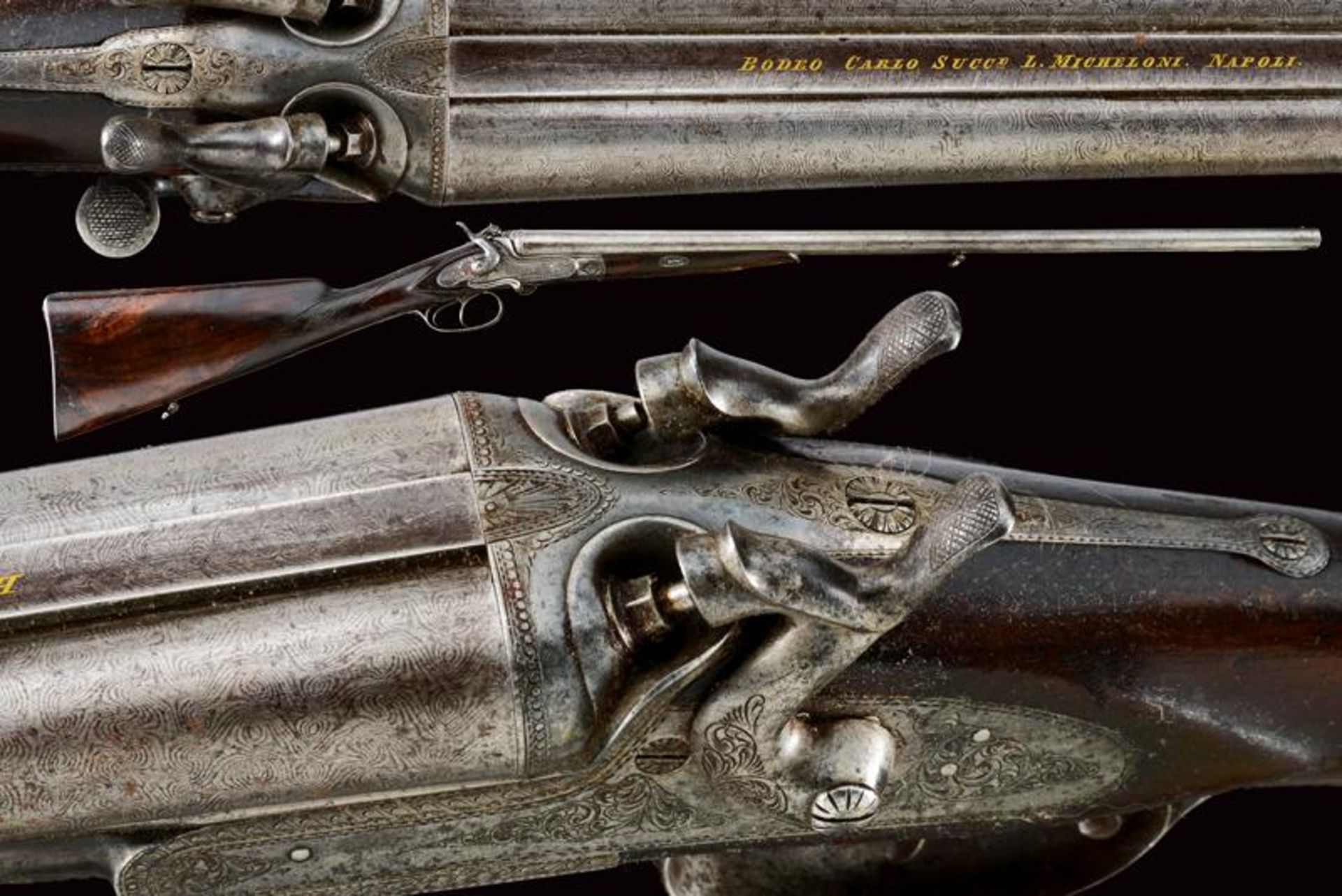 A fine double-barreled center-fire gun by Carlo Bodeo