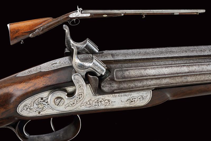 A double barreled percussion shotgun by Cosimo Menghini