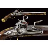 An elegant Roman-style flintlock pistol