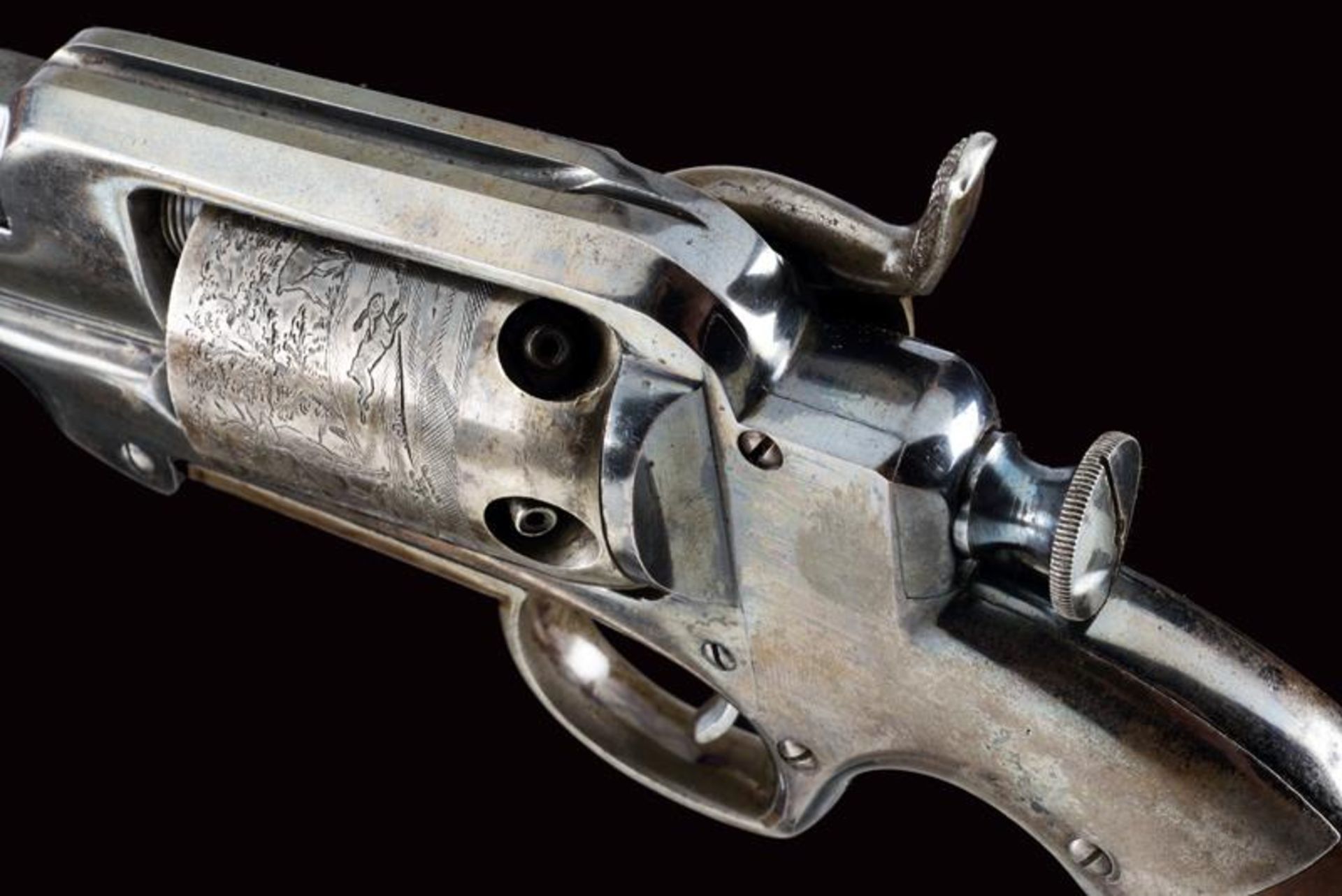An interesting and rare cased Allen & Wheelock Sidehammer Navy Revolver with shoulder stock - Bild 8 aus 16