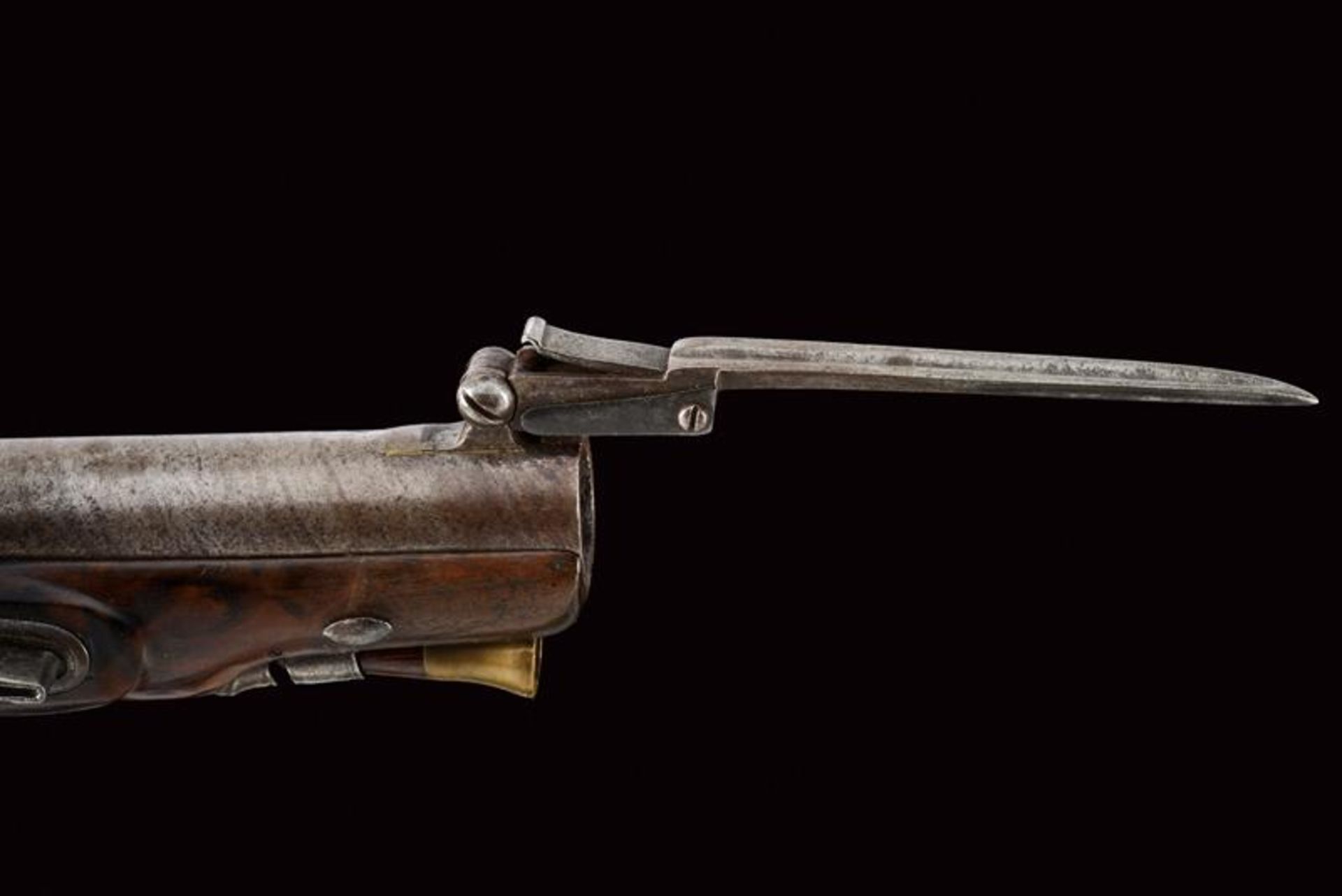 A flintlock pistol with snap bayonet - Bild 6 aus 7