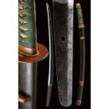 A genpuku-to wakizashi kept in a fine handachi koshirae