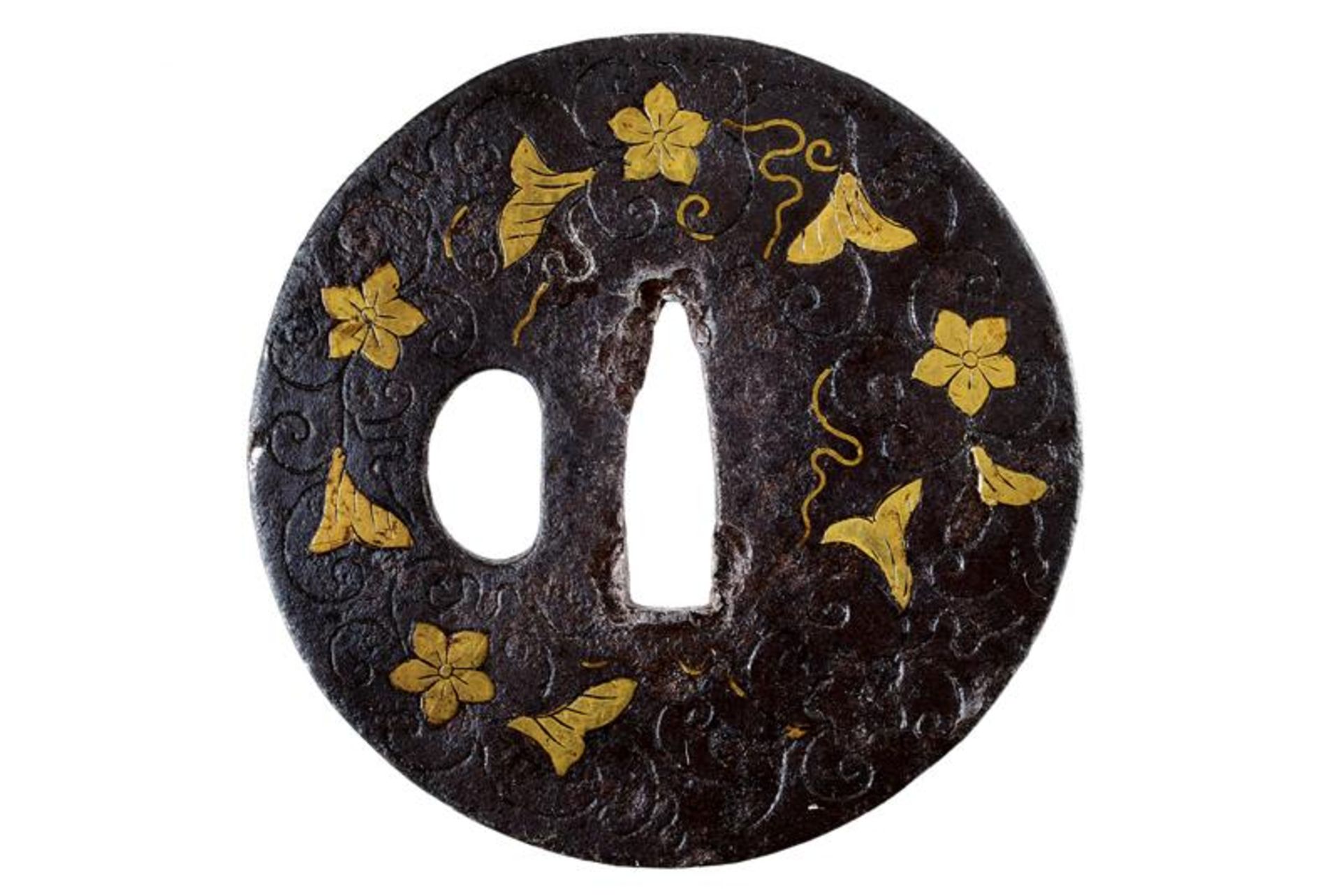 An antique Heianjo tsuba