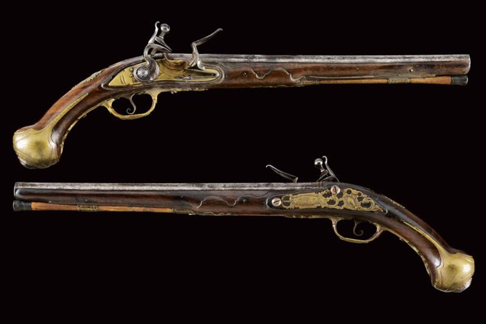 A pair of flintlock pistols by F. Bianco