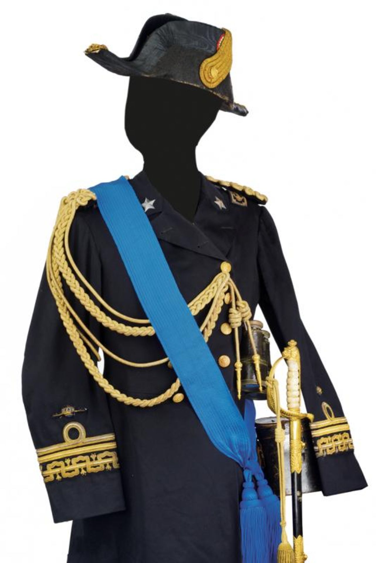 An admiral's uniform and small sword belonged to Marquess Marcello Amero d'Aste Stella