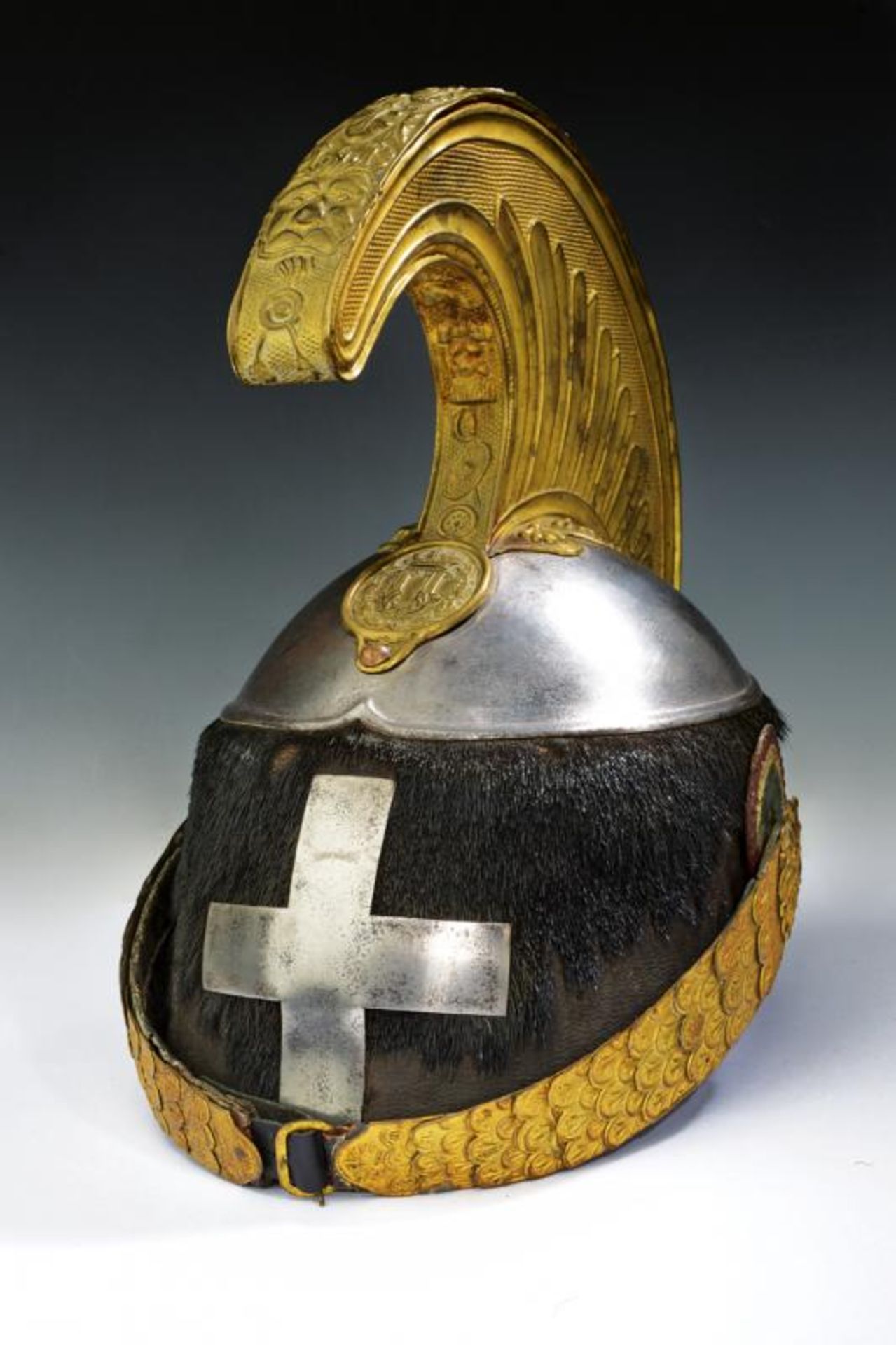 A cavalry trooper's helmet, epoch king Umberto I of Italy