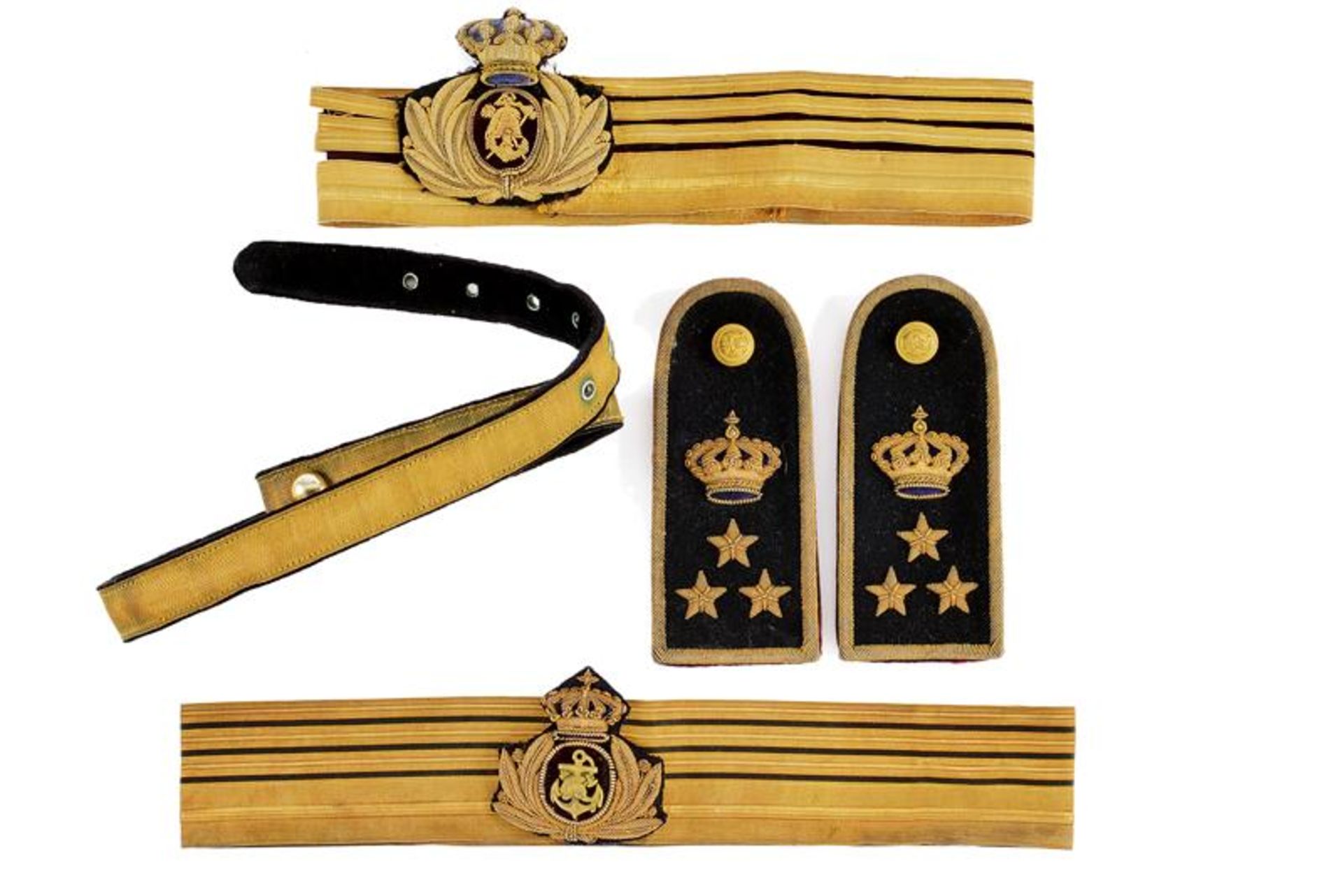 A Ship-of-the-line Captain's uniform parts of rear admiral Camillo Candiani (1841-1919)