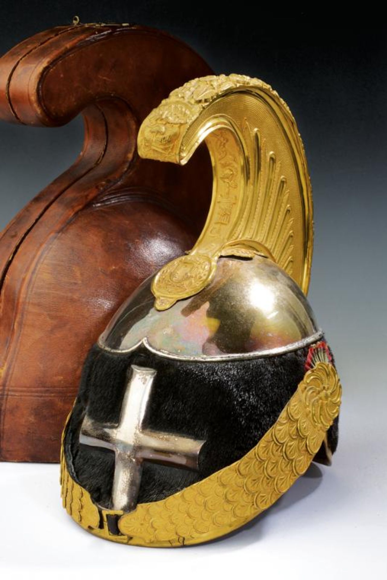 A cavalry officer's helmet, epoch king Umberto I of Italy