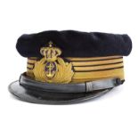 A Ship-of-the-line Captain's cap of rear admiral Camillo Candiani (1841-1919)