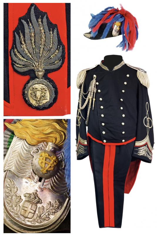 A Royal 'Carabinieri' major's uniform of Pietro Lombardi