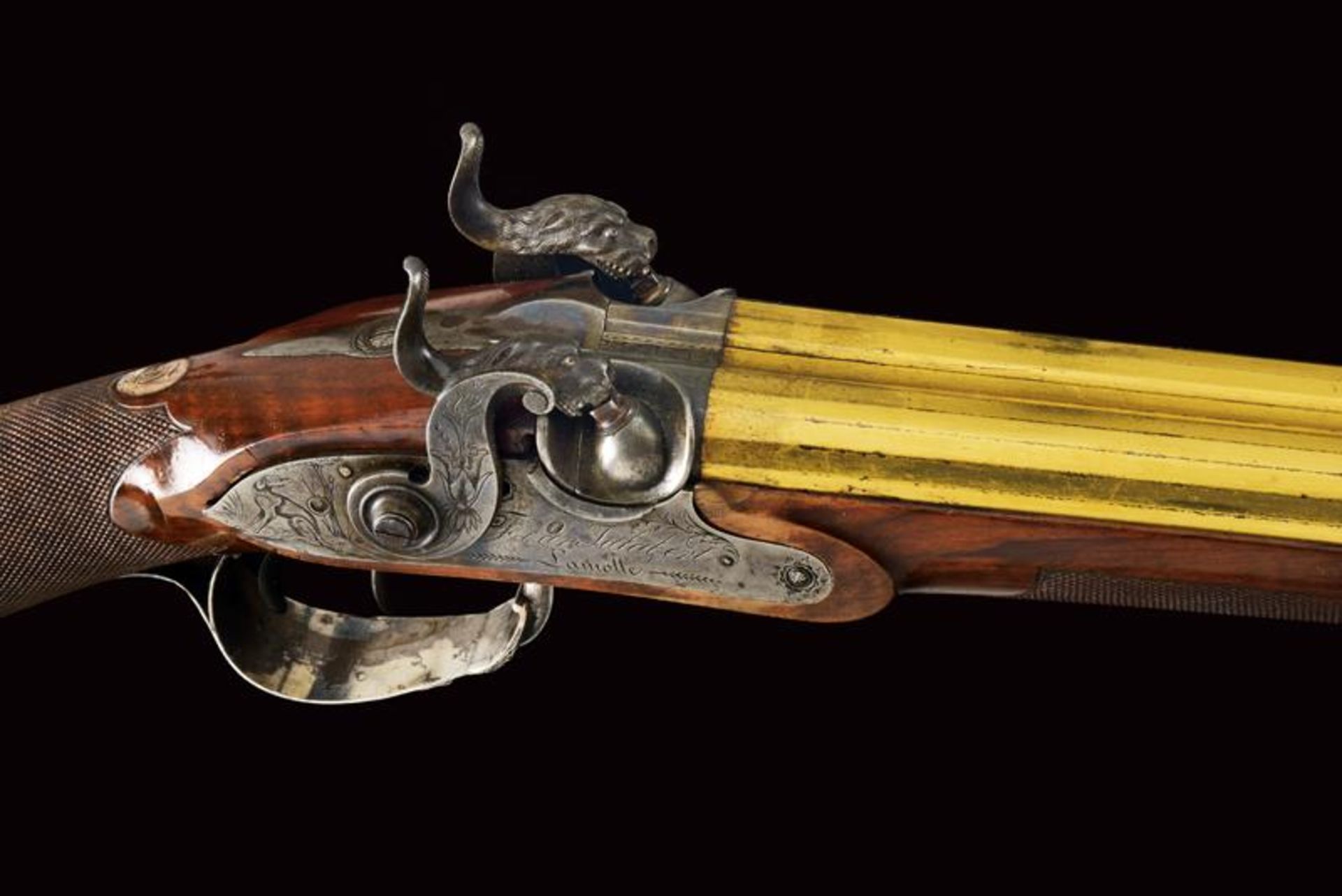 A beautiful cased silver mounted double-barrelled gun by Lamotte-Jalabert - Bild 26 aus 27