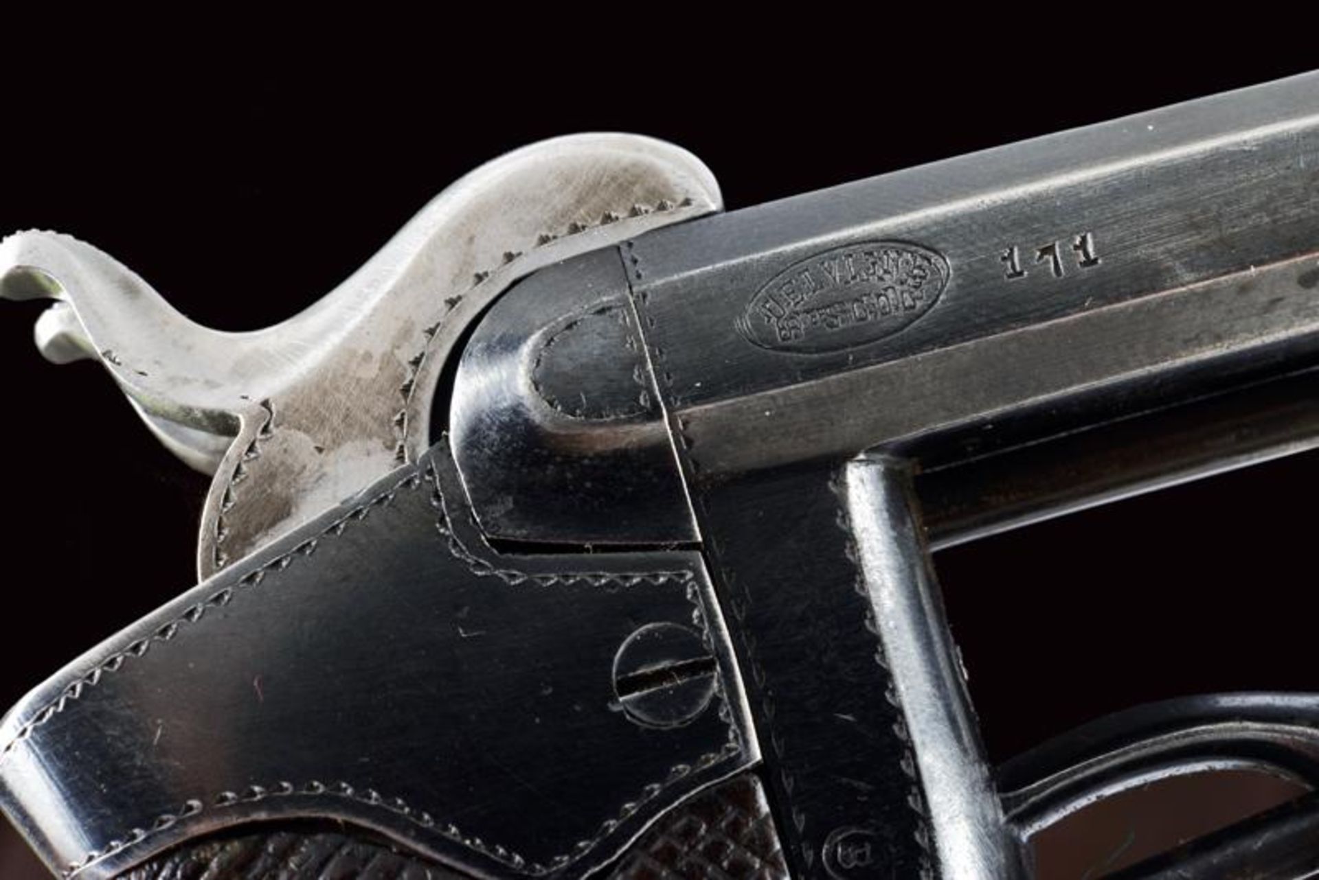 A very rare cased double-barreled Delvigne pin-fire pistol - Bild 7 aus 7
