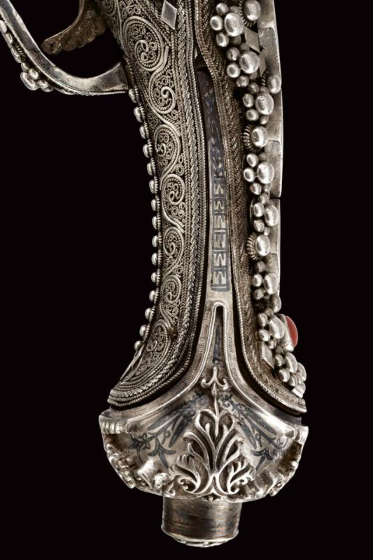 A magnificent silver-mounted flintlock holster pistol in Ali Pasha style - Image 5 of 18