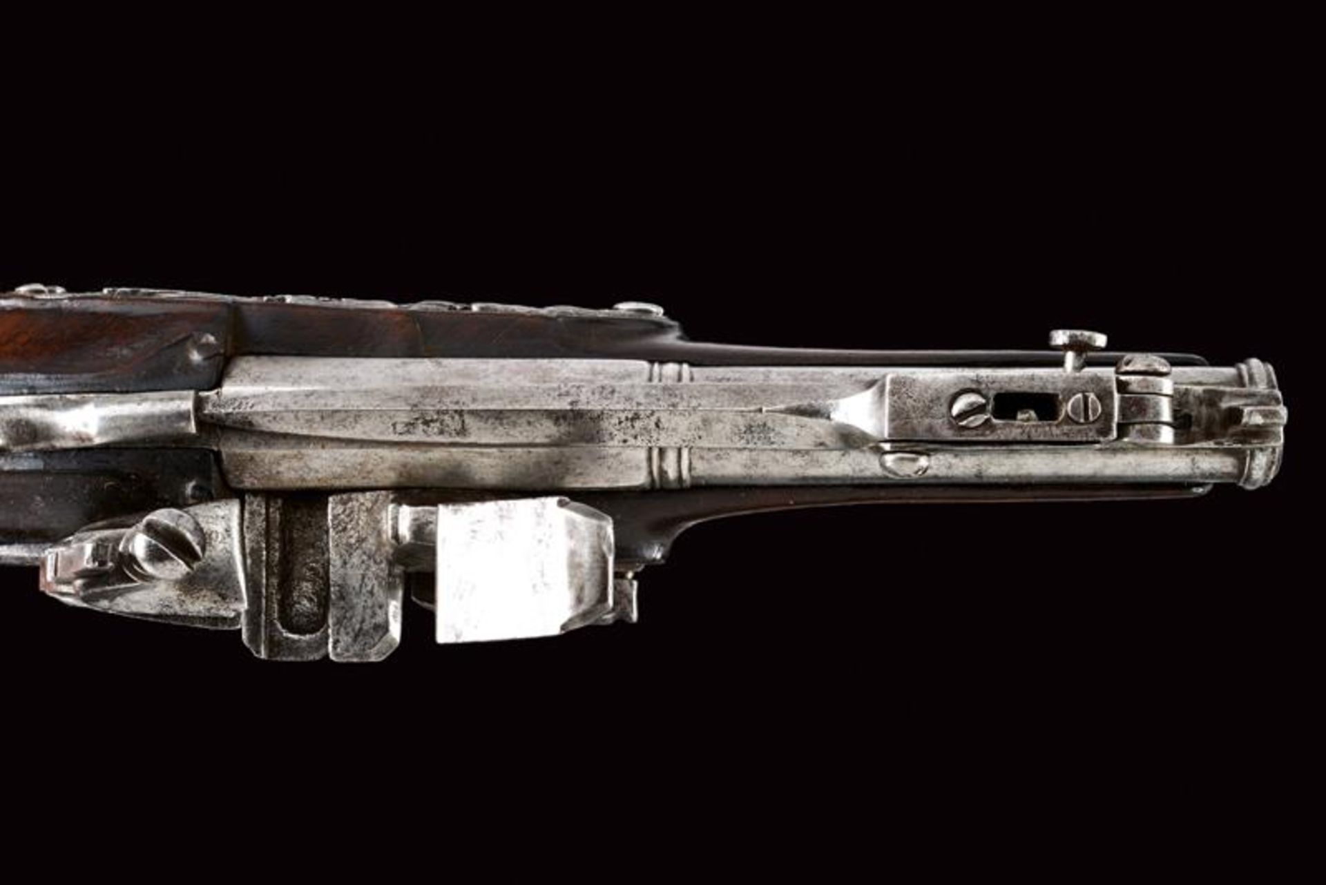 A rare snaphaunce lock pistol with spring bayonet - Image 2 of 8