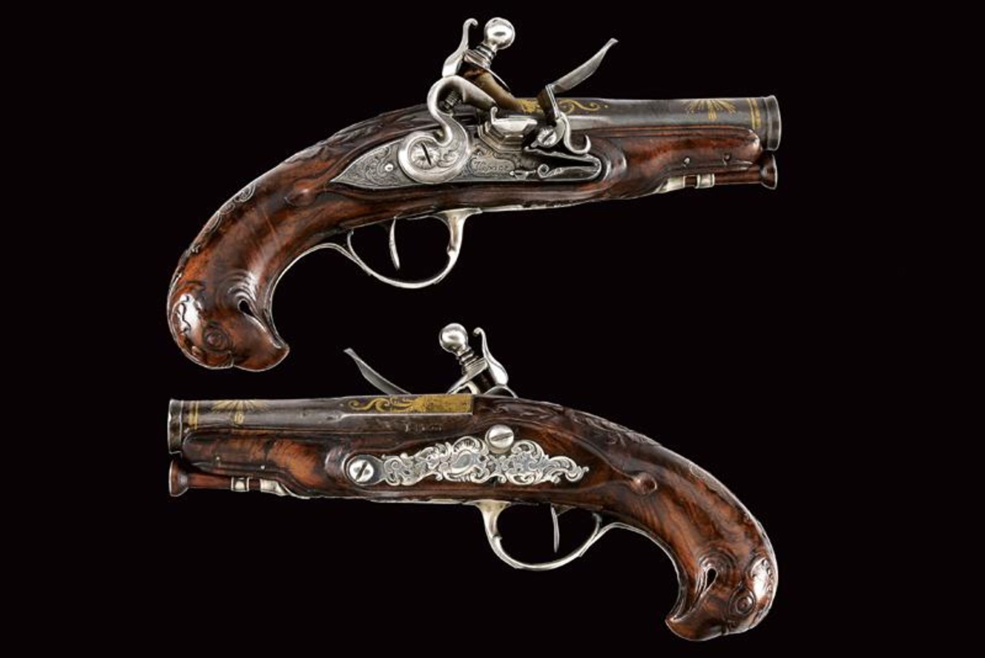 A pair of beautiful traveling flintlock pistols by Jean Lepage - Image 8 of 8