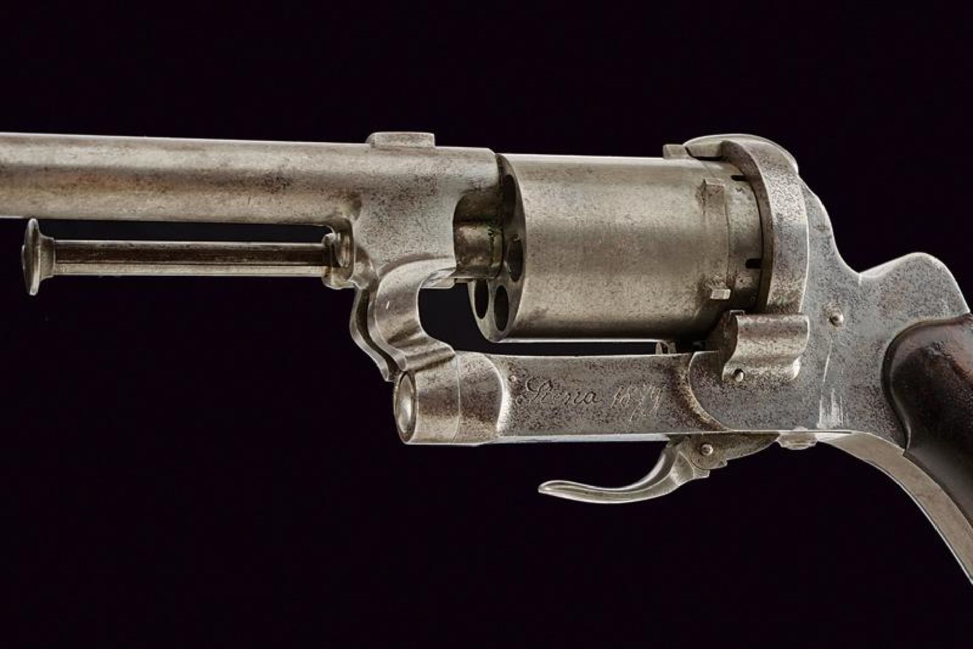 A pin-fire revolver with rare signature of Leoncini - Image 2 of 5