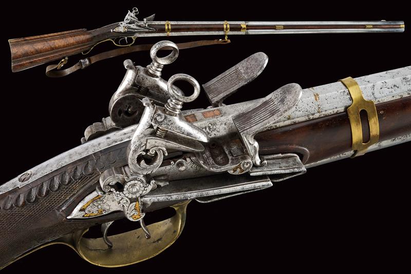 A rare and interesting over and under barreled miquelet lock gun by Matteo Car