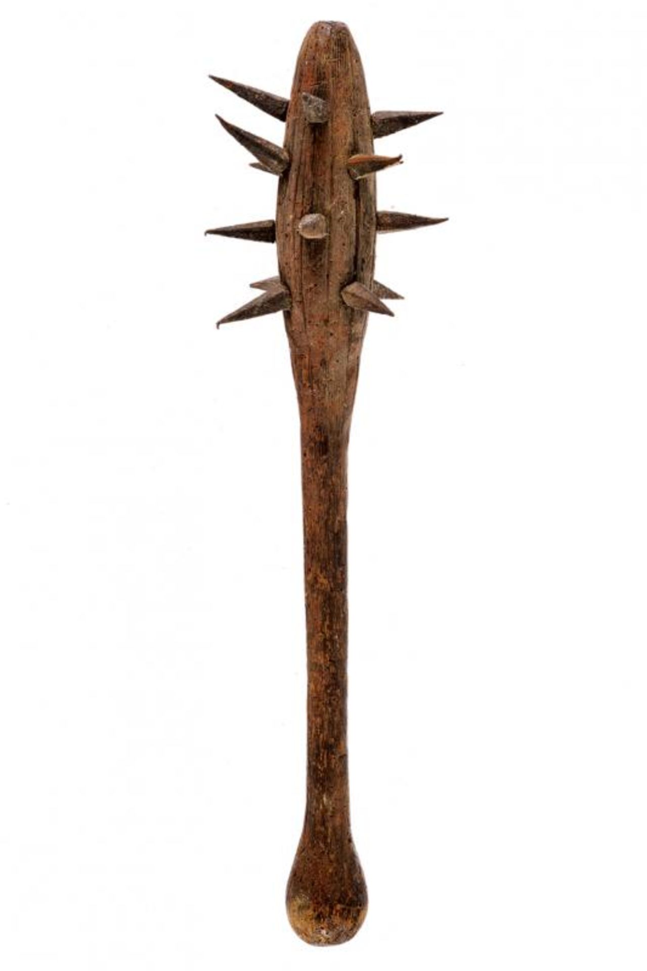 A rare wooden hafted club with spikes