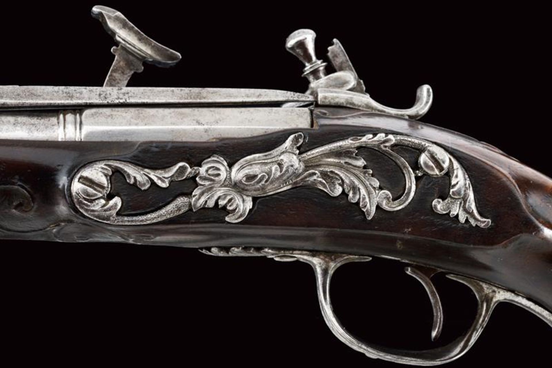A rare snaphaunce lock pistol with spring bayonet - Image 7 of 8