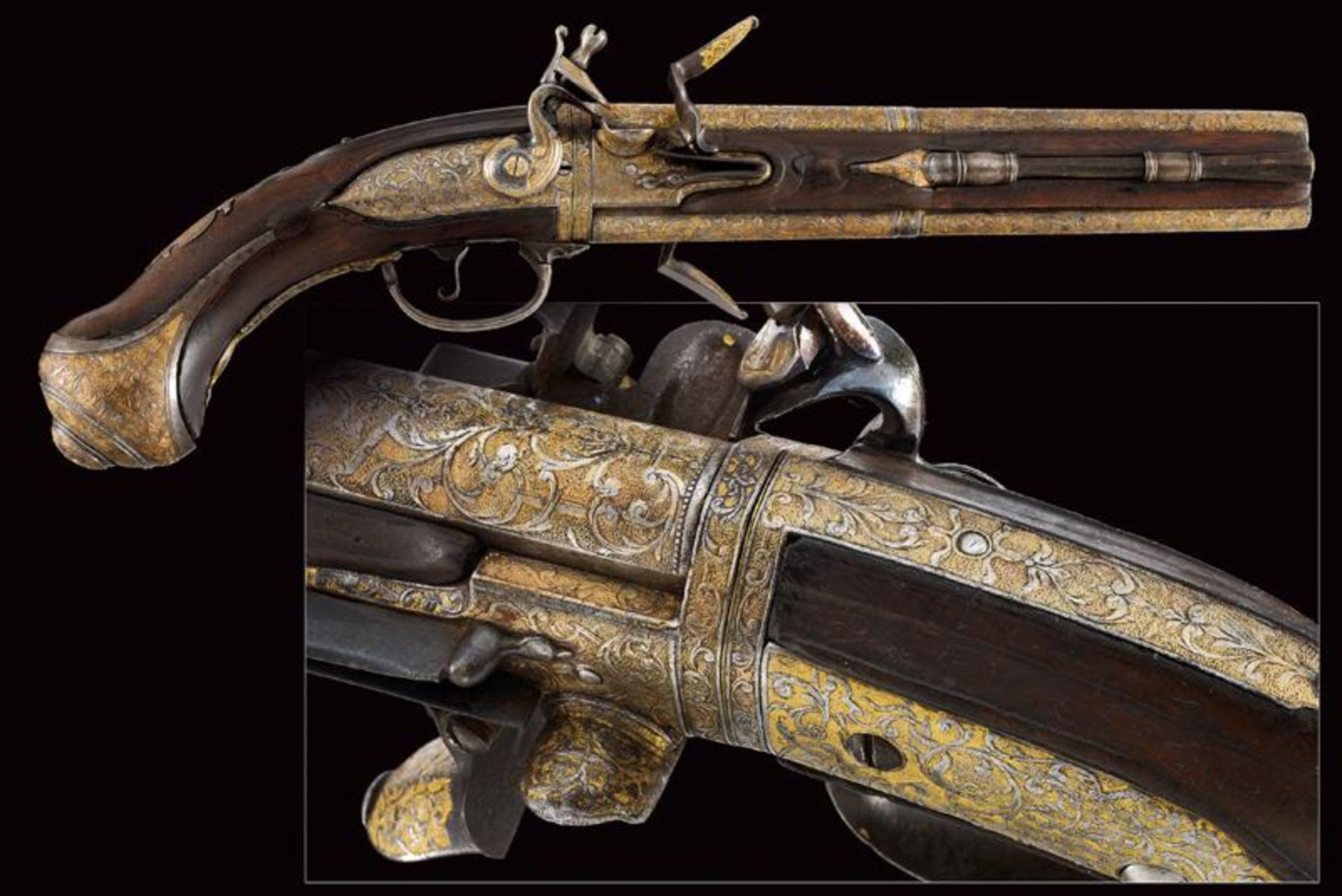 A flintlock wender pistol