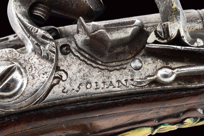 A flintlock traveling pistol by Sollani - Image 2 of 8