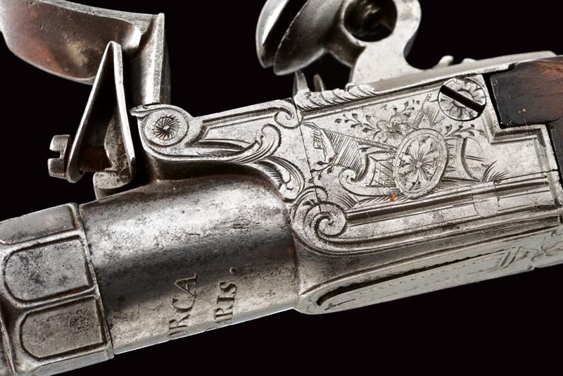 A pair of flintlock pocket pistols by Piforca - Image 4 of 6