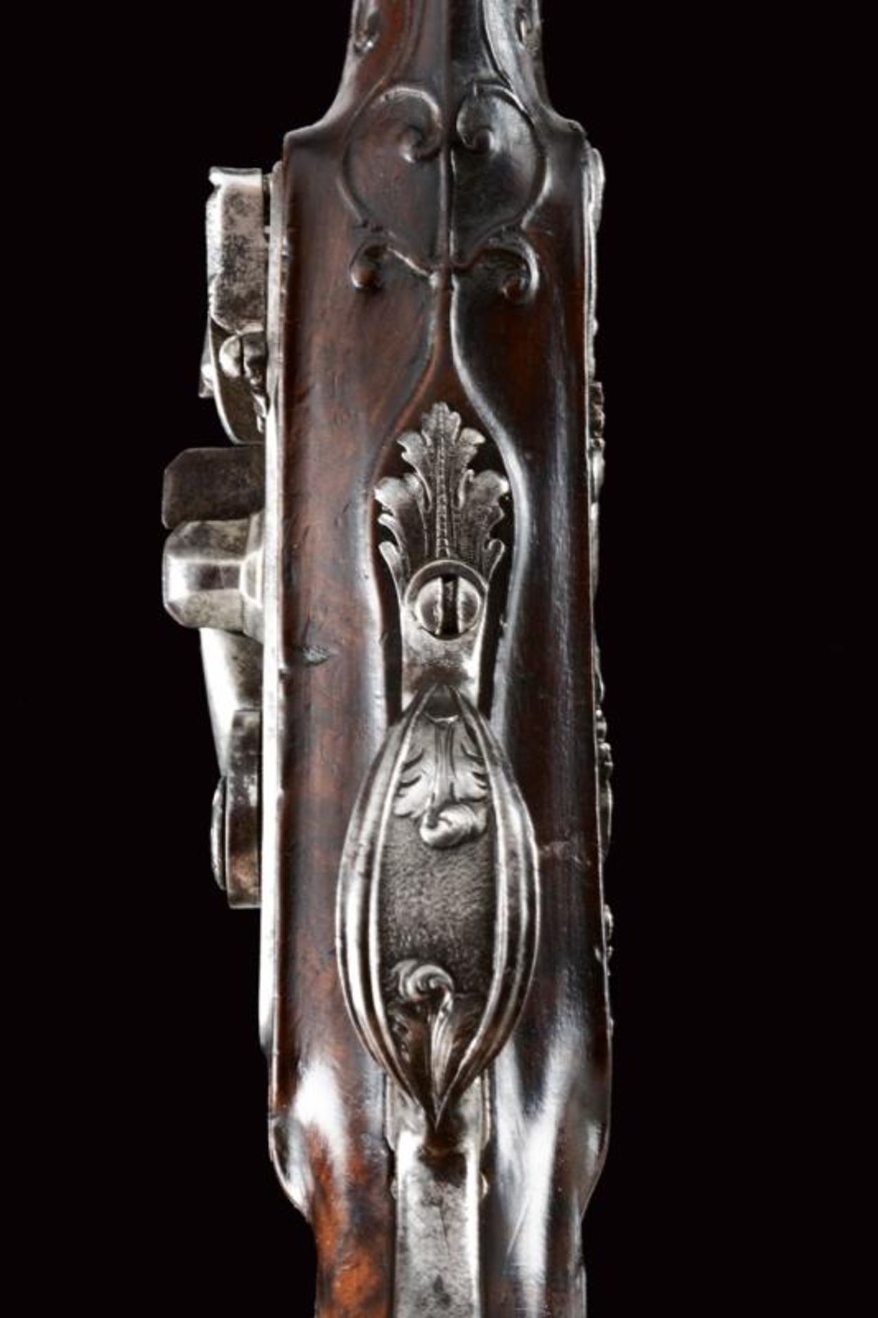 A rare snaphaunce lock pistol with spring bayonet - Image 4 of 8