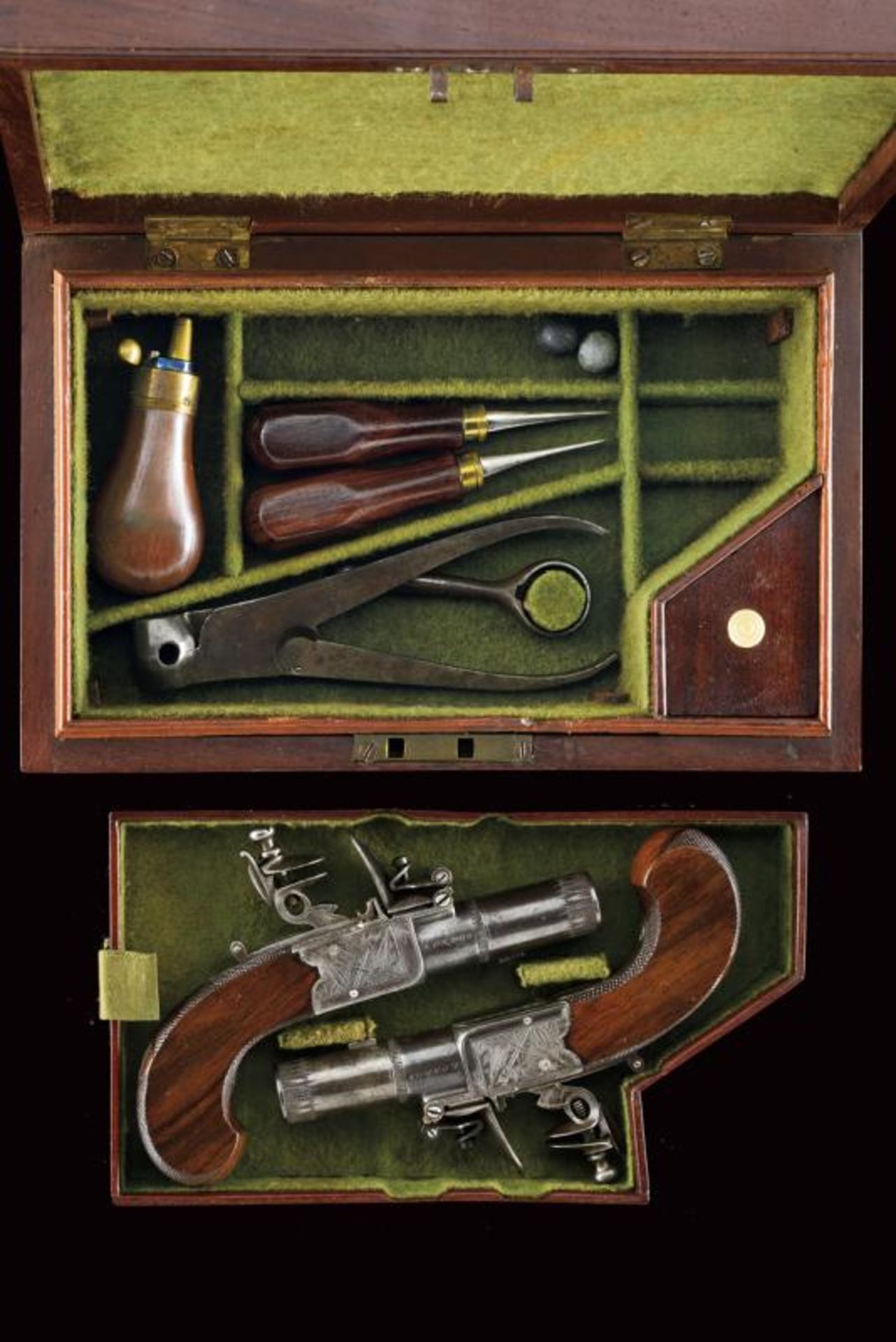 A beautiful and rare pair of cased flintlock pocket pistols by Egg - Image 3 of 9