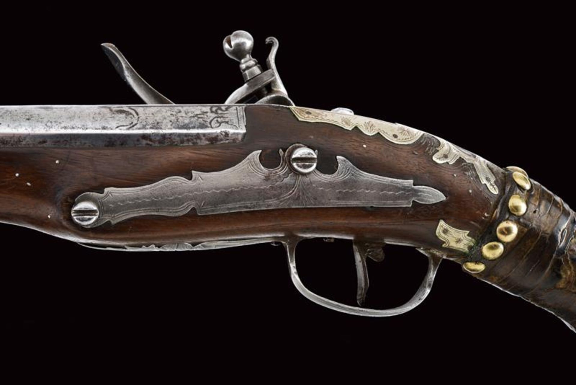 An iron-and silver-mounted flintlock pistol - Bild 6 aus 11