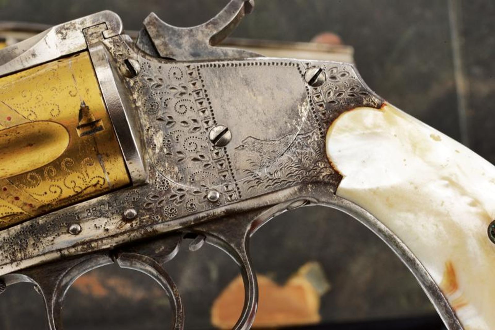 An interesting pair of engraved Merwin Hulbert & Co. D.A. Pocket Model Revolvers with case - Image 4 of 10