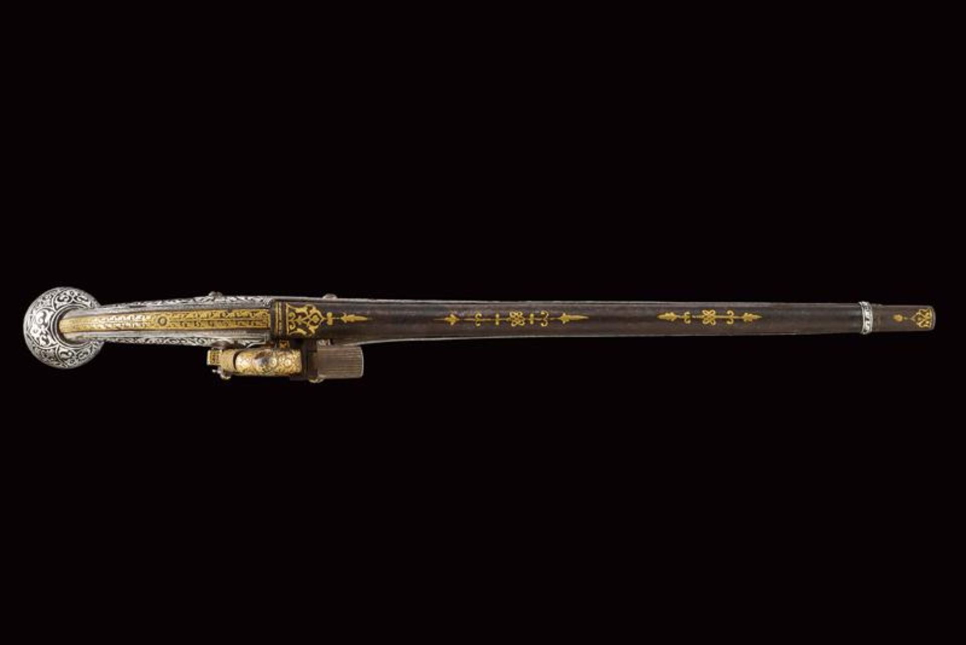 A very elegant and extremely rare Kubachi miquelet flintlock pistol - Bild 4 aus 13