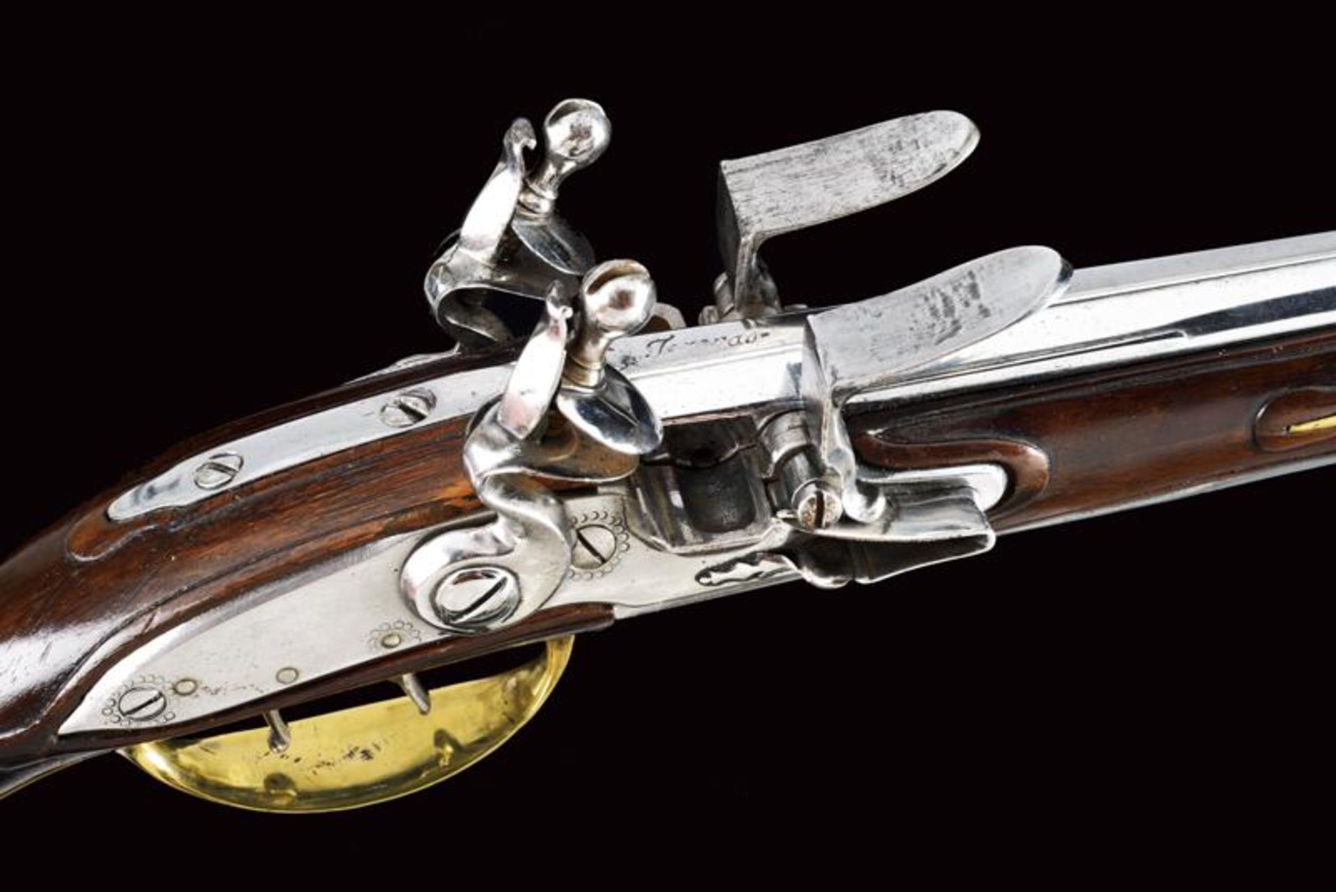 An over-and under-barreled flintlock pistol - Image 2 of 8