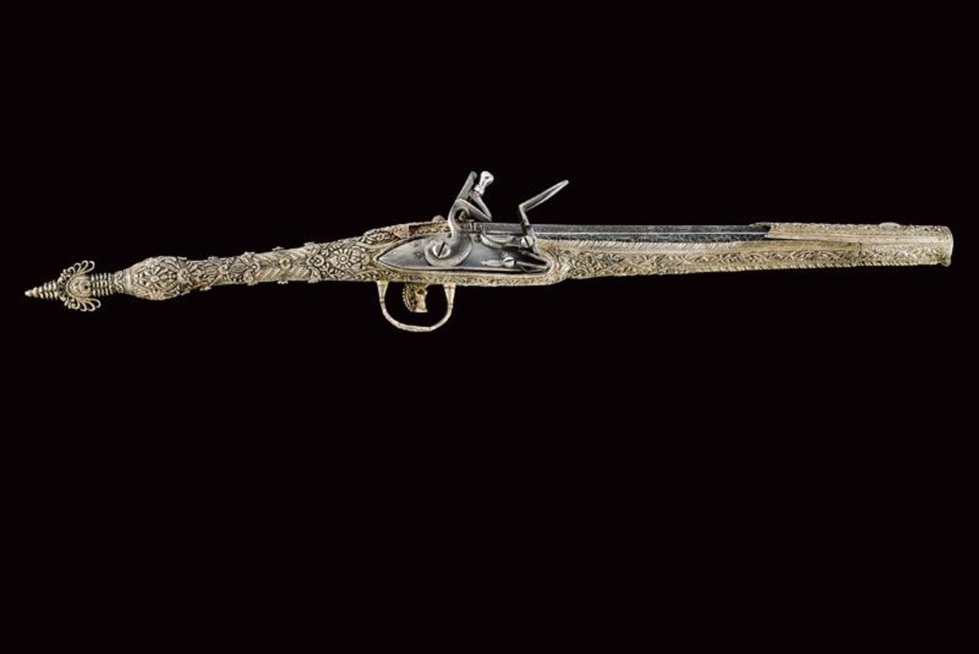 An outstanding silver mounted flintlock pistol in Roka style - Bild 11 aus 11