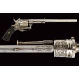 A fine center fire revolver with long barrel