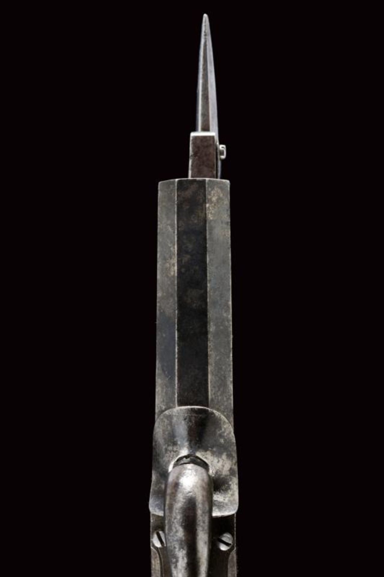 A percussion pocket pistol with spring bayonet - Bild 4 aus 7