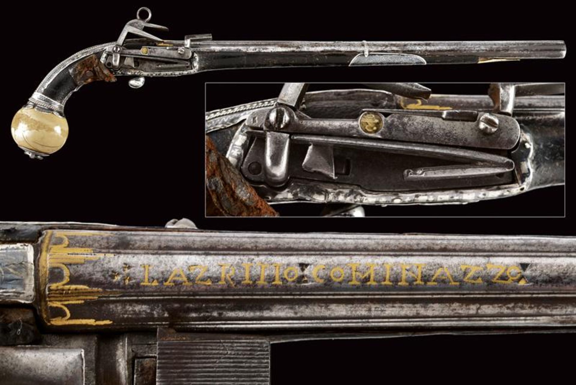 A fine cossack's flintlock pistol