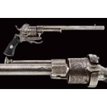 A fine pin-fire revolver with long barrel