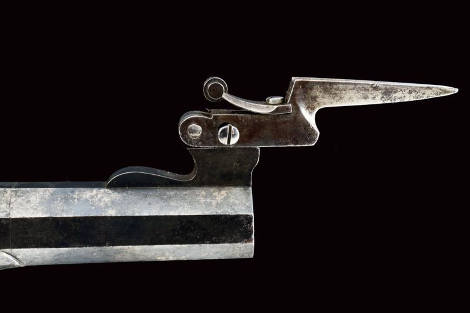 A percussion pocket pistol with spring bayonet - Image 7 of 7