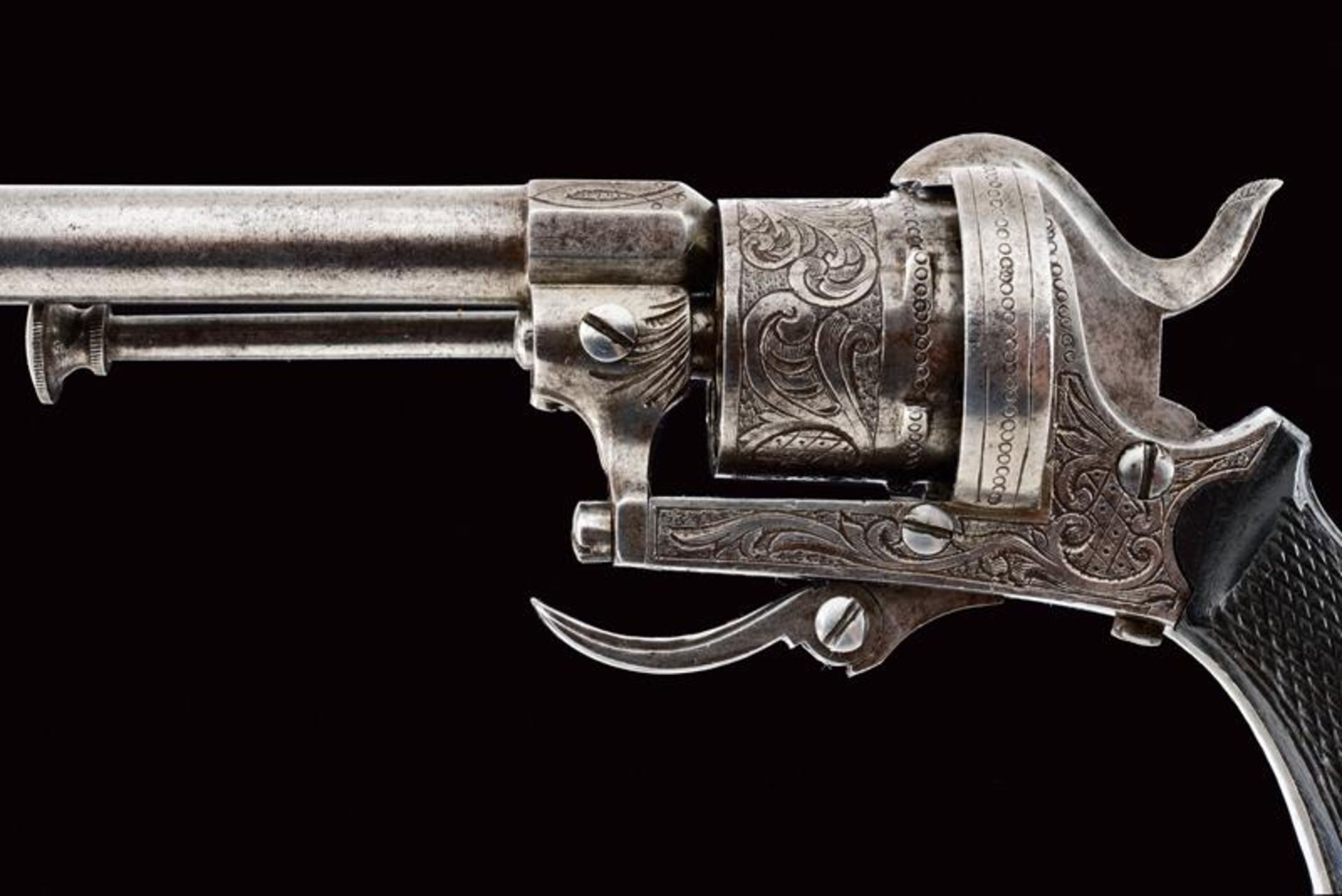 A fine pin-fire revolver with long barrel - Bild 2 aus 5