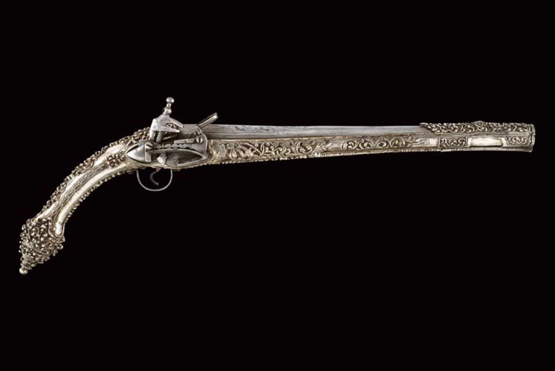 A fine silver-mounted flintlock pistol - Bild 10 aus 10