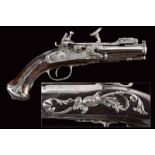 A rare snaphaunce lock pistol with spring bayonet