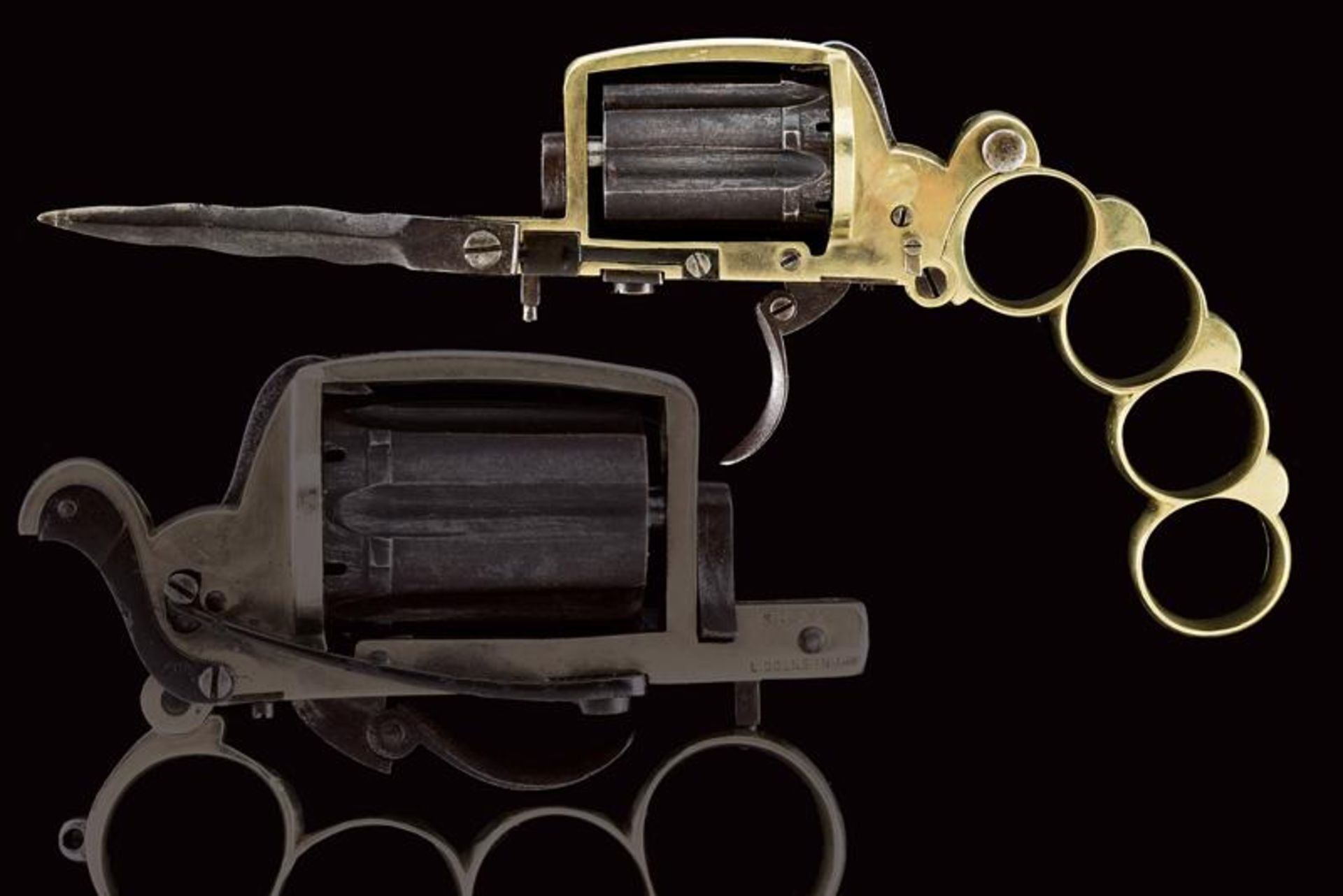 A rare Apache pin-fire revolver by Dolne