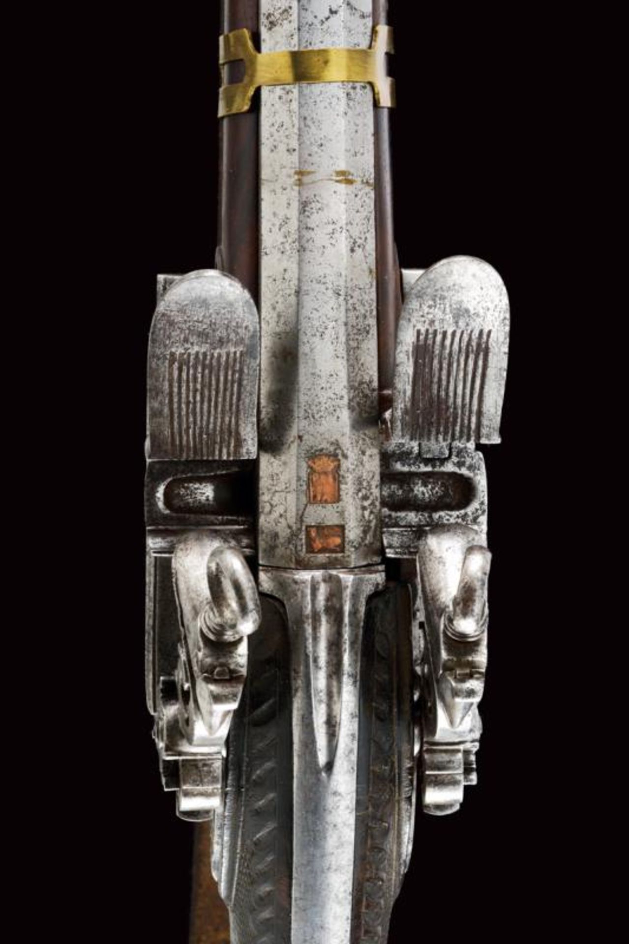 A rare and interesting over and under barreled miquelet lock gun by Matteo Car - Bild 10 aus 13