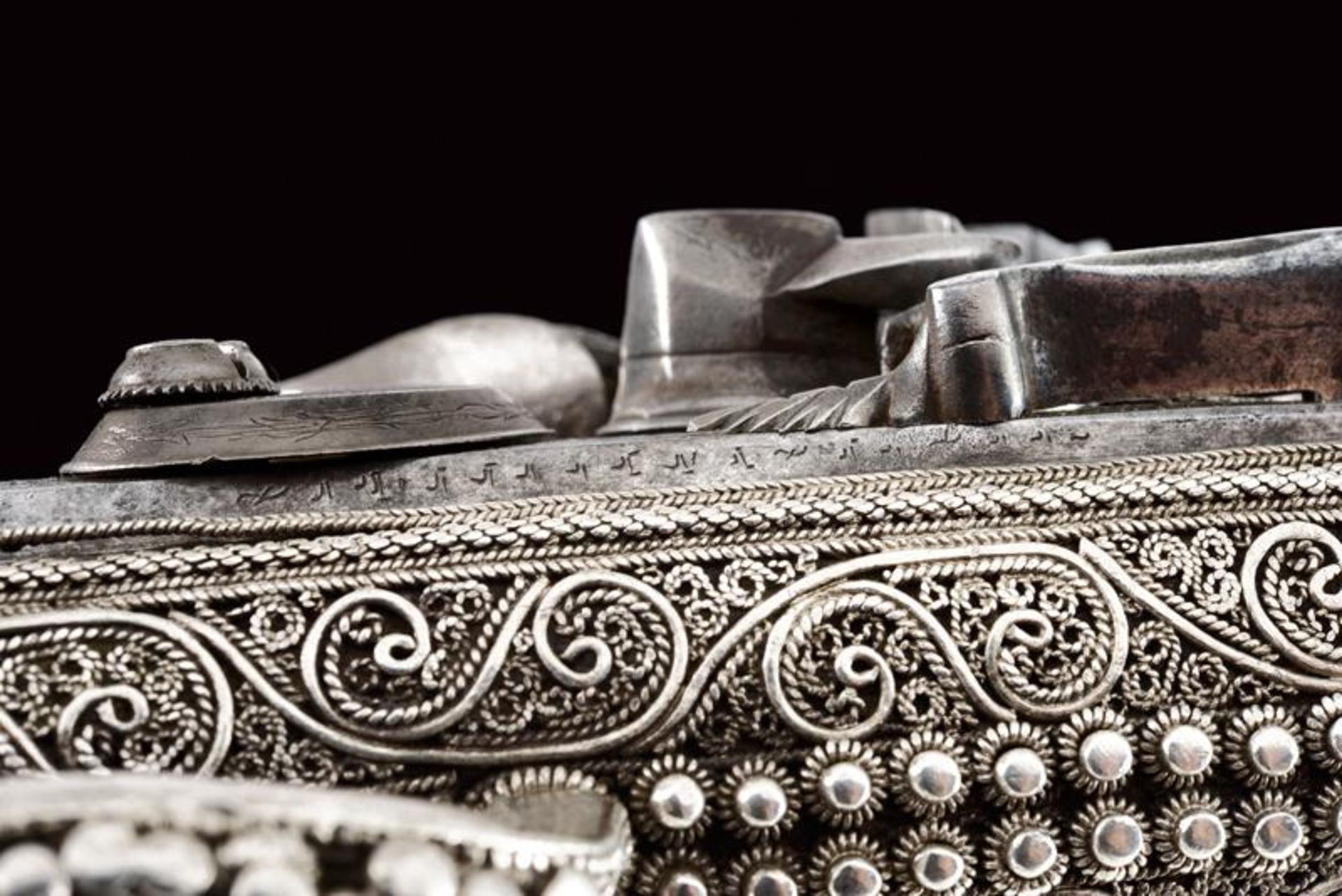 A magnificent silver-mounted flintlock holster pistol in Ali Pasha style - Image 16 of 18